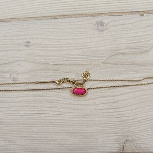 Kendra Scott Gold Necklace with Pink Stone